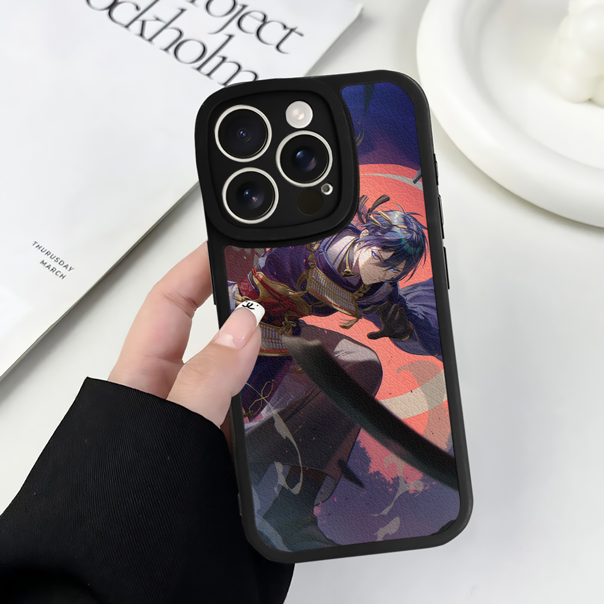 （画像用） 刀剣乱舞 Touken Ranbu 【iPhone 16シリーズ対応】シリコンスマホケース（レザー調） 材質：シリコン
